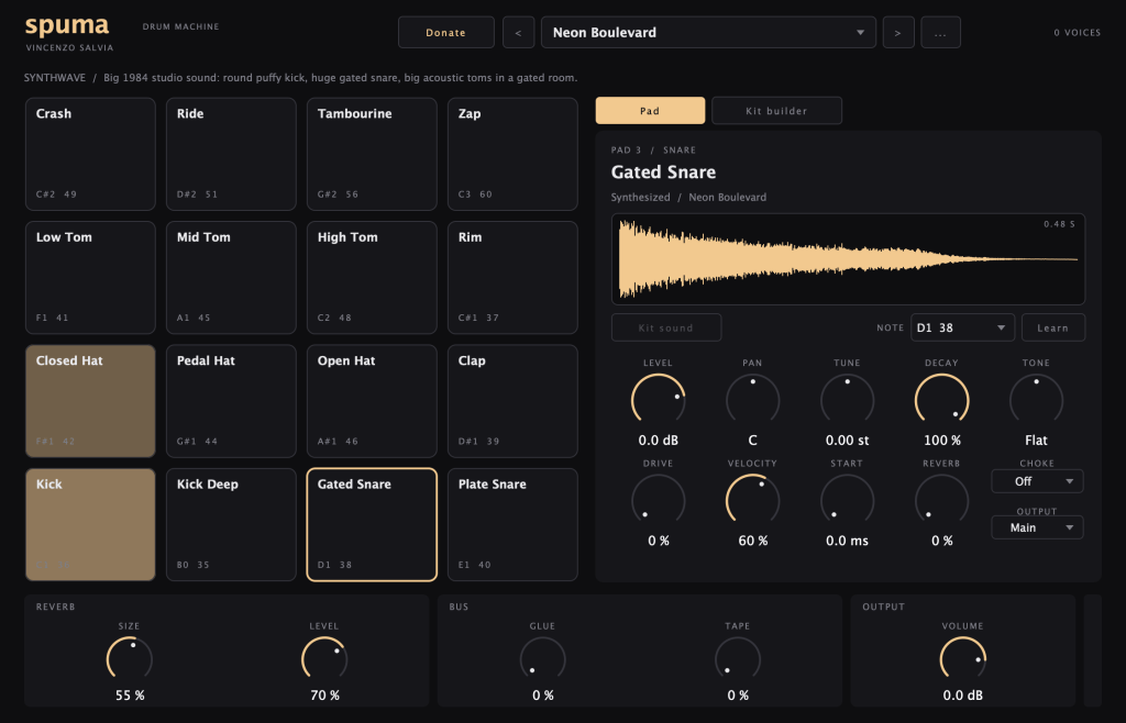 Spuma Pads and sound controls